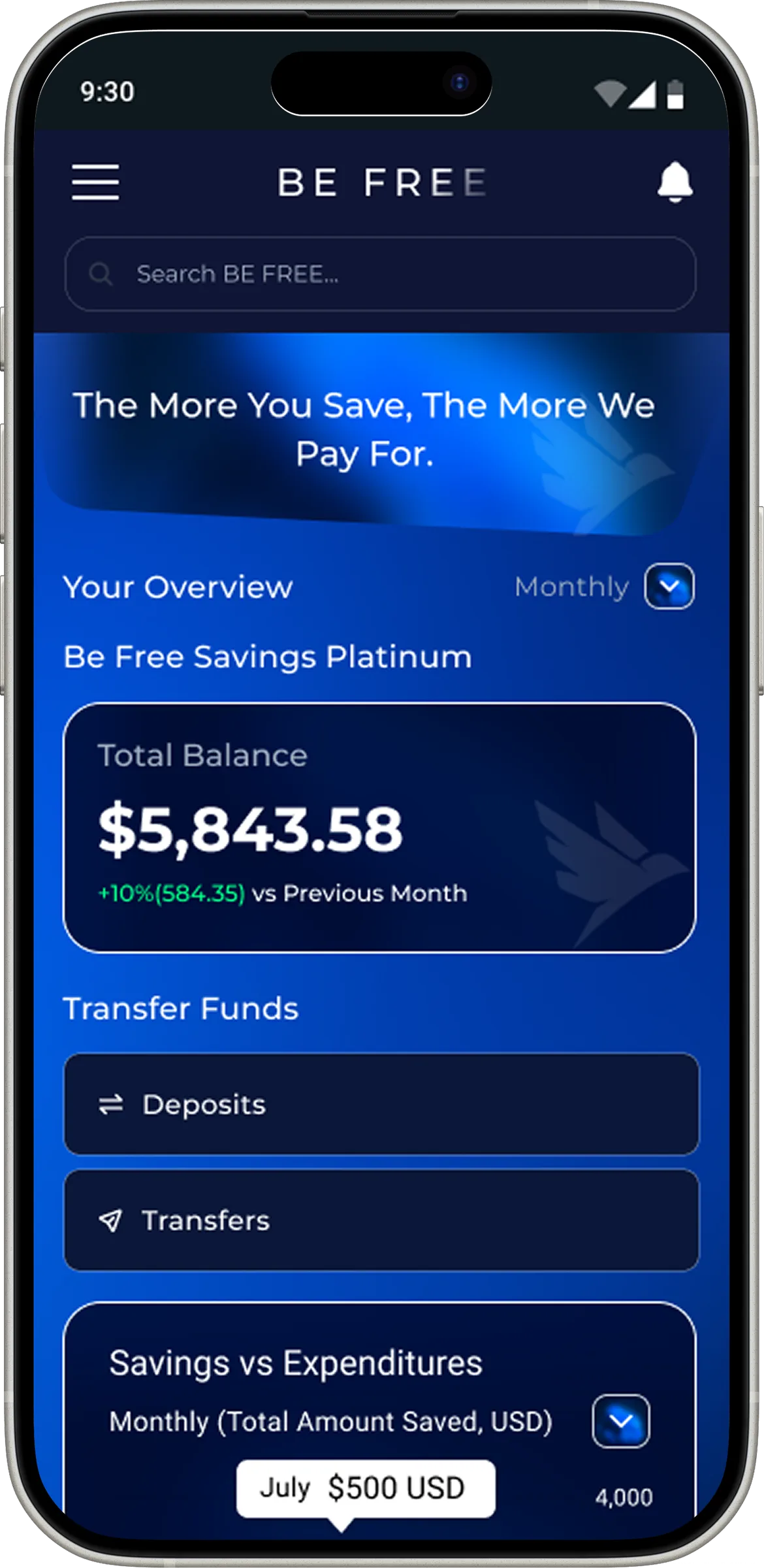 Account screen