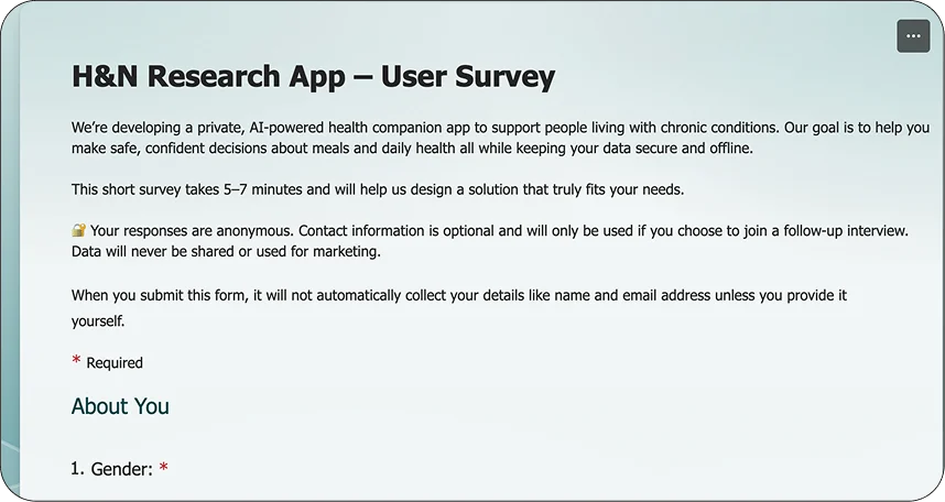 User survey on LinkedIn