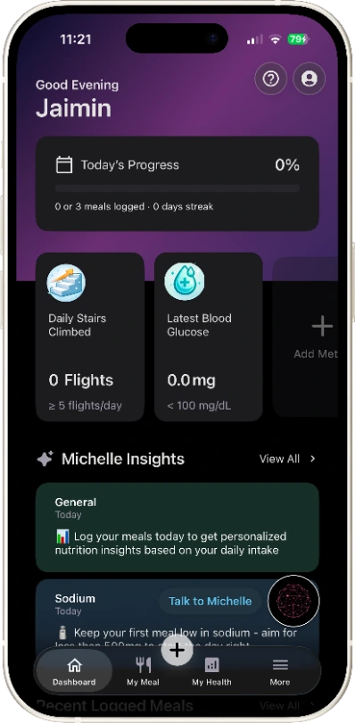 Onahn Michelle dashboard screen